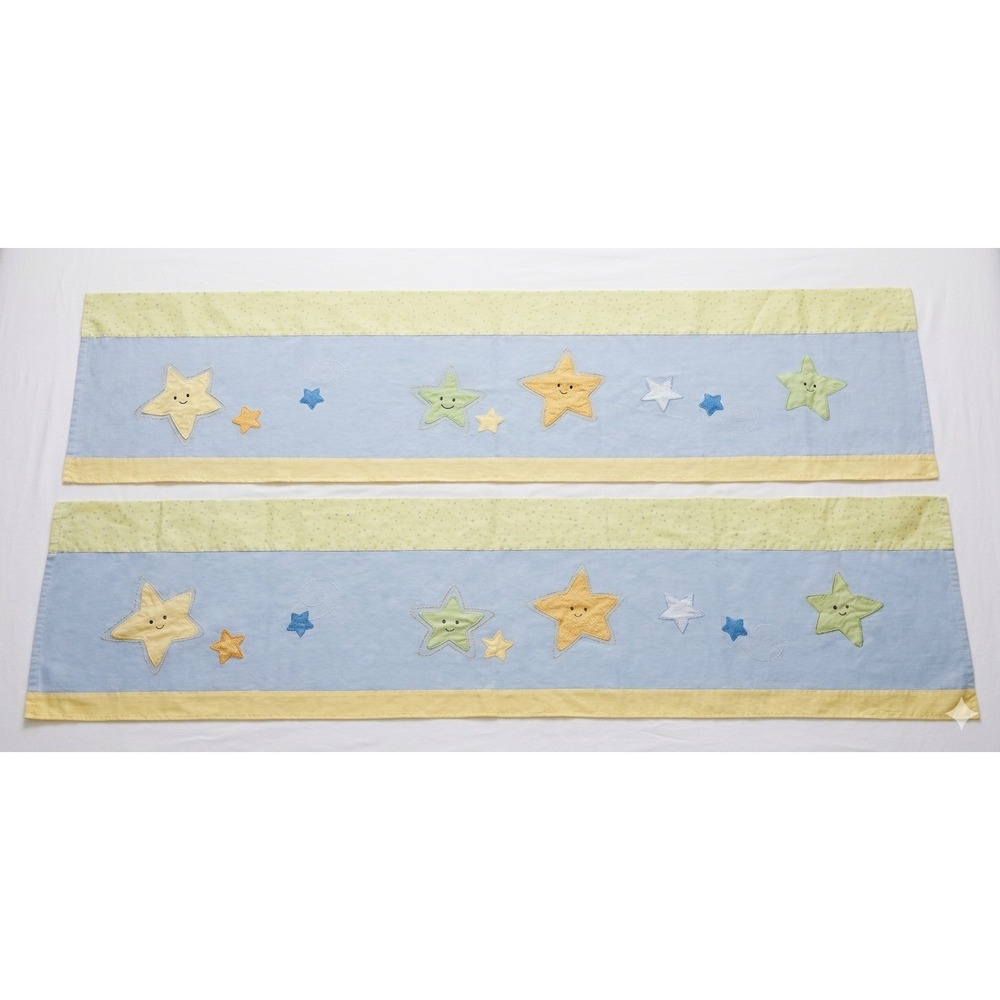 Lambs & Ivy Celestial Stars Nursery Window Valances Set of 2 Baby Bedding Blue